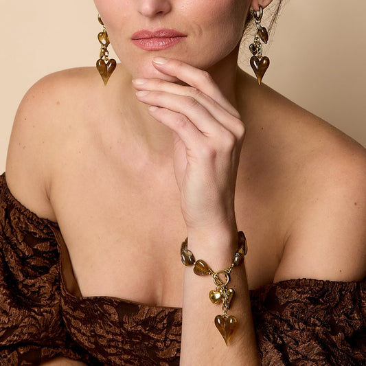 Beaded Hearts Armband Oranje (Special Edition)