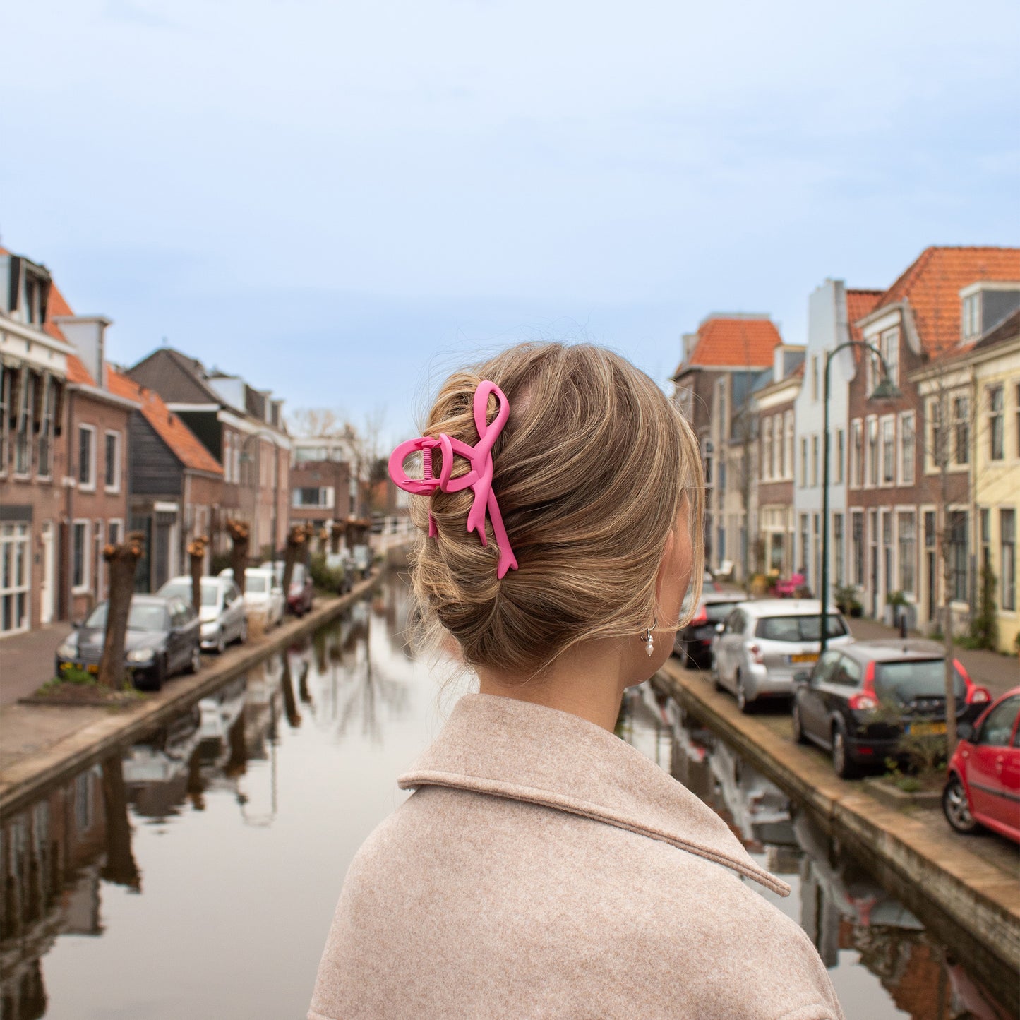 Bow Hairclip Donkerroze