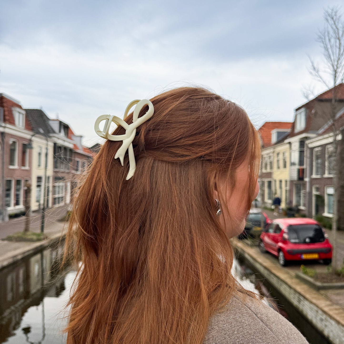 Bow Hairclip Gebroken Wit