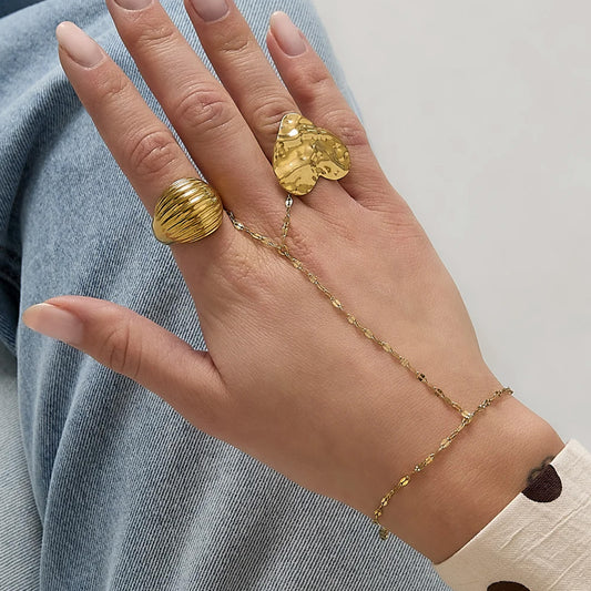 Chunky Hand Chain Armband Zilver