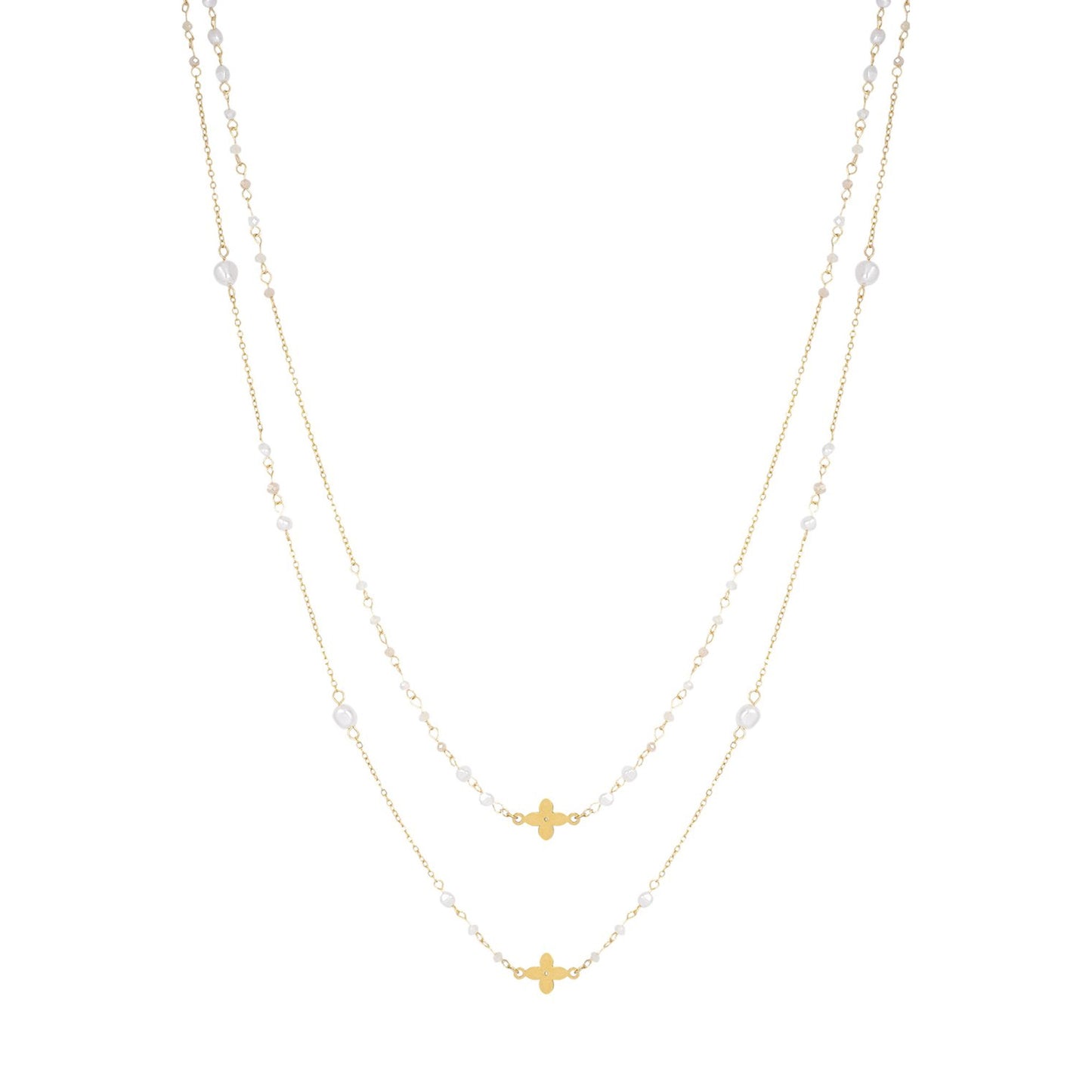 Clover Duo Ketting Goud (Diverse Kleuren)