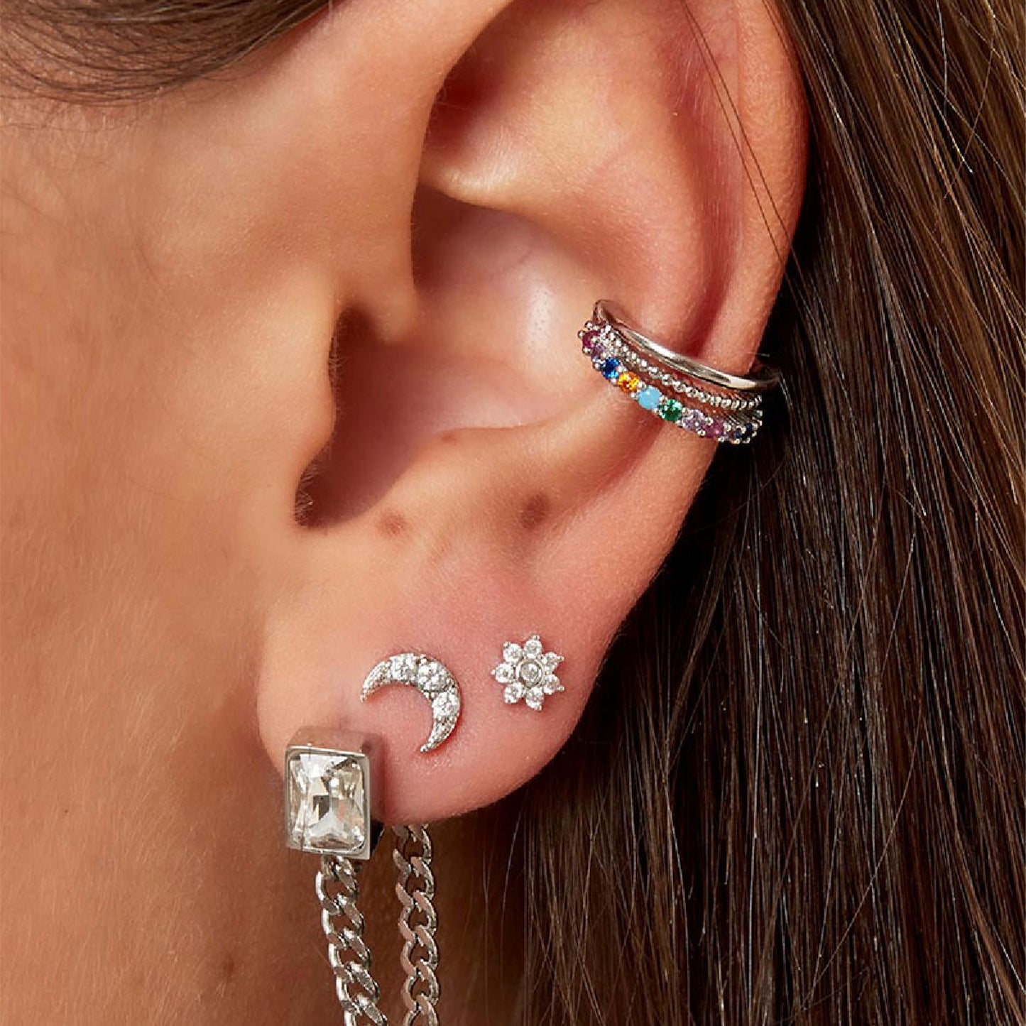 Colourful Layer Ear Cuff Goud