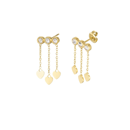 Dazzle Hearts Oorbellen Goud