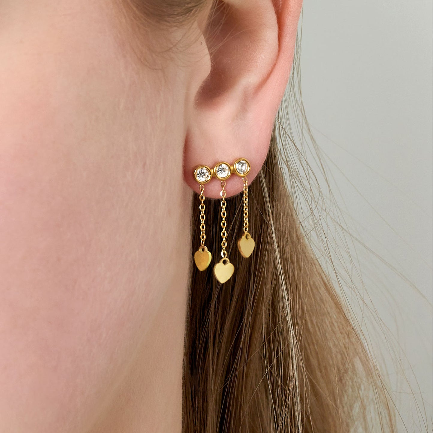 Dazzle Hearts Oorbellen Goud