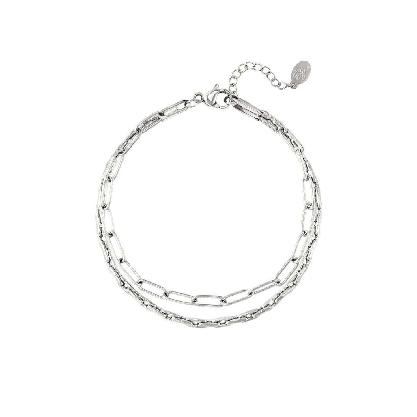 Double Flair Armband Zilver