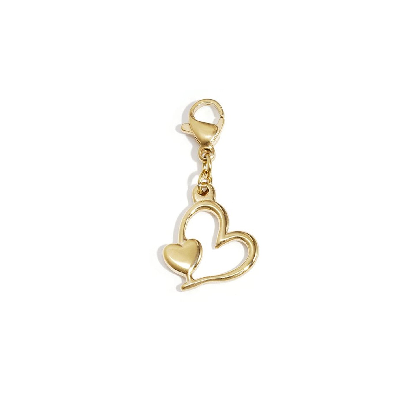 Double Hearts Charm Goud