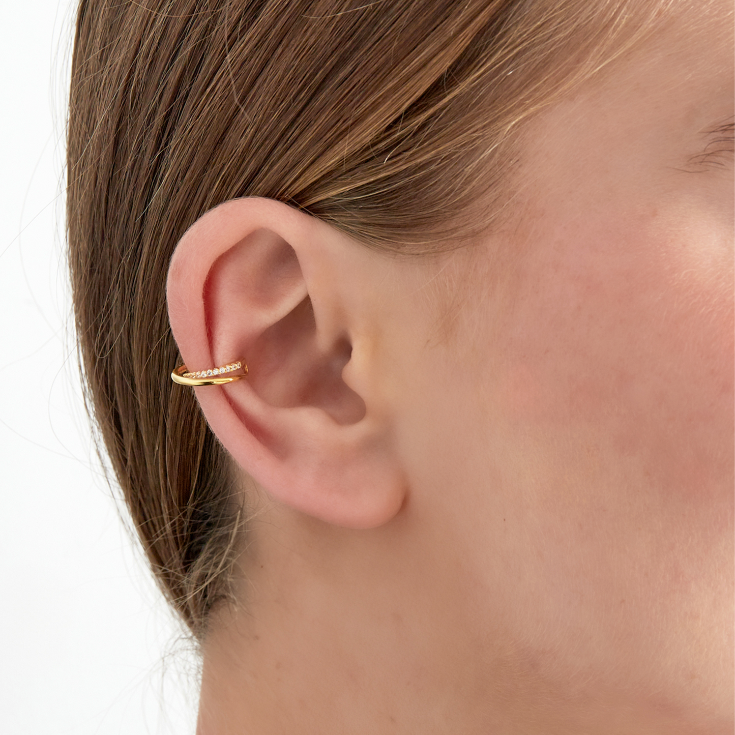 Layered Glam Ear Cuff Goud