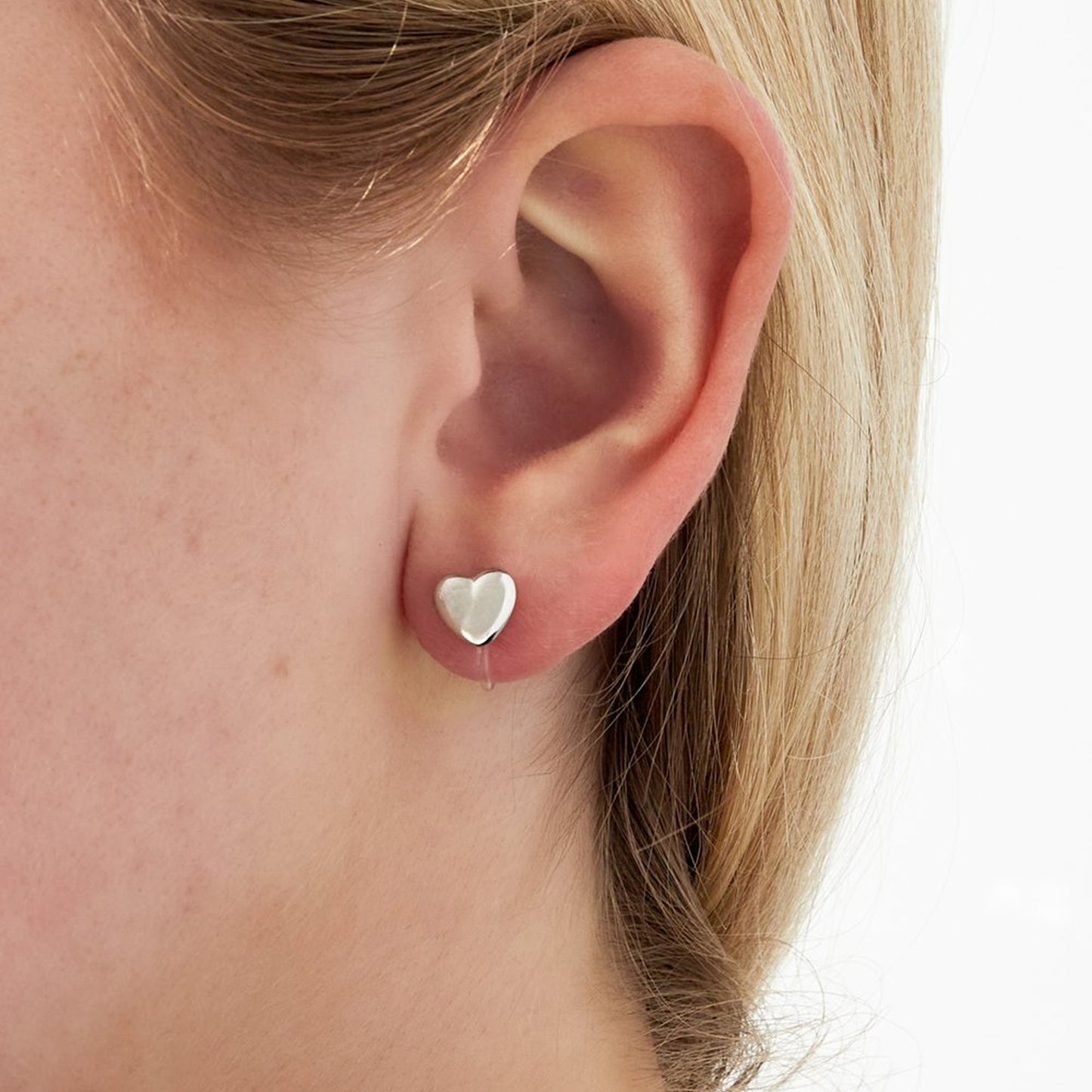Mini Heart Clipoorbellen Zilver