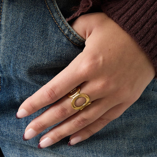 Open Circle Ring Goud