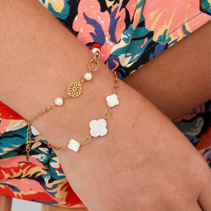 Armband Pearl Linked Zilver