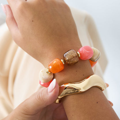 Big Beaded Colourfull Armband (diverse kleuren)