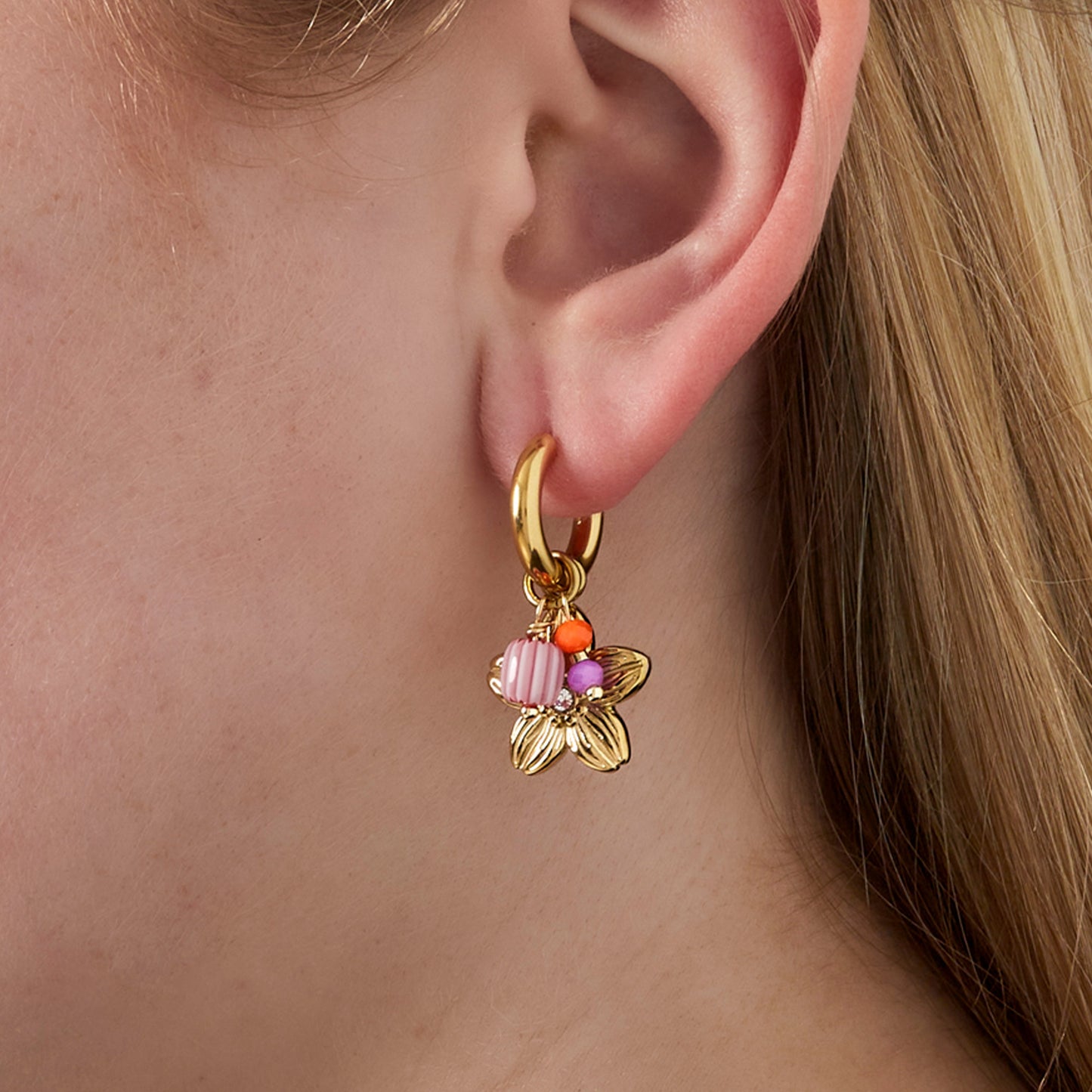 Bloom Hoops Oorbellen Goud