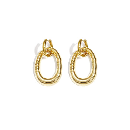 Bold Oval Oorbellen Goud