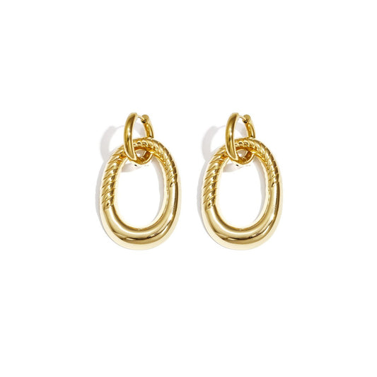 Bold Oval Oorbellen Goud