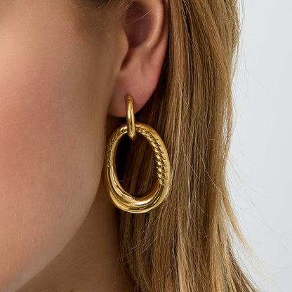 Bold Oval Oorbellen Goud
