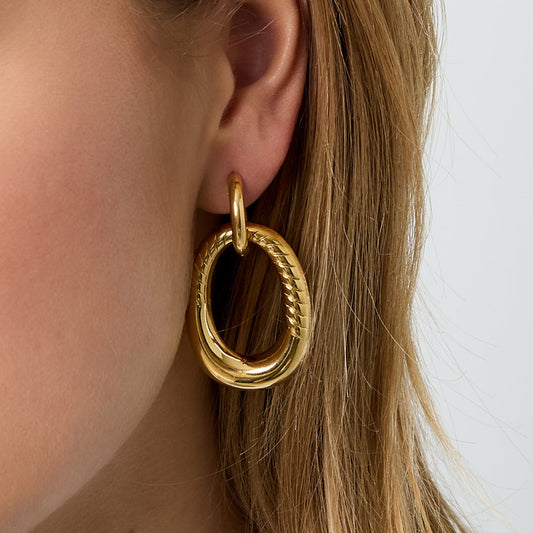 Bold Oval Oorbellen Goud