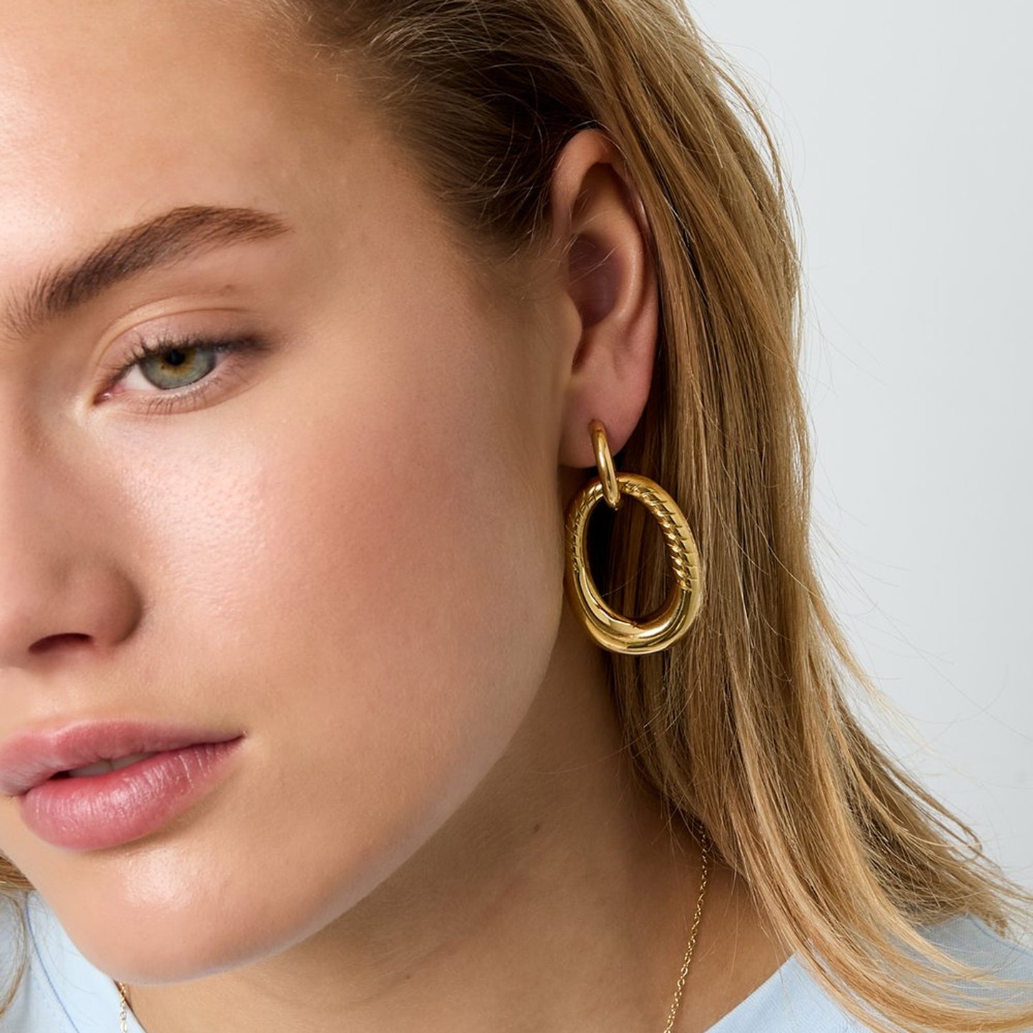 Bold Oval Oorbellen Goud