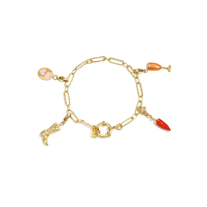 Chained Charms Armband Goud