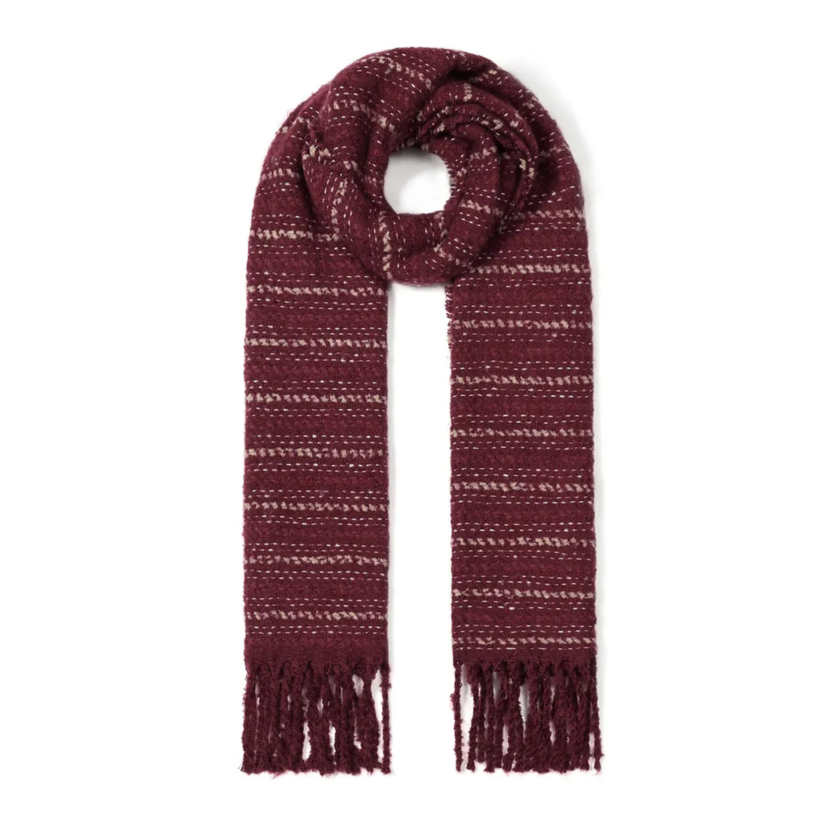 Chic Stripe Sjaal Bordeaux