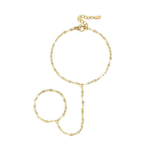 Chunky Hand Chain Armband Goud