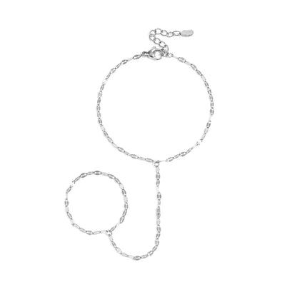 Chunky Hand Chain Armband Zilver