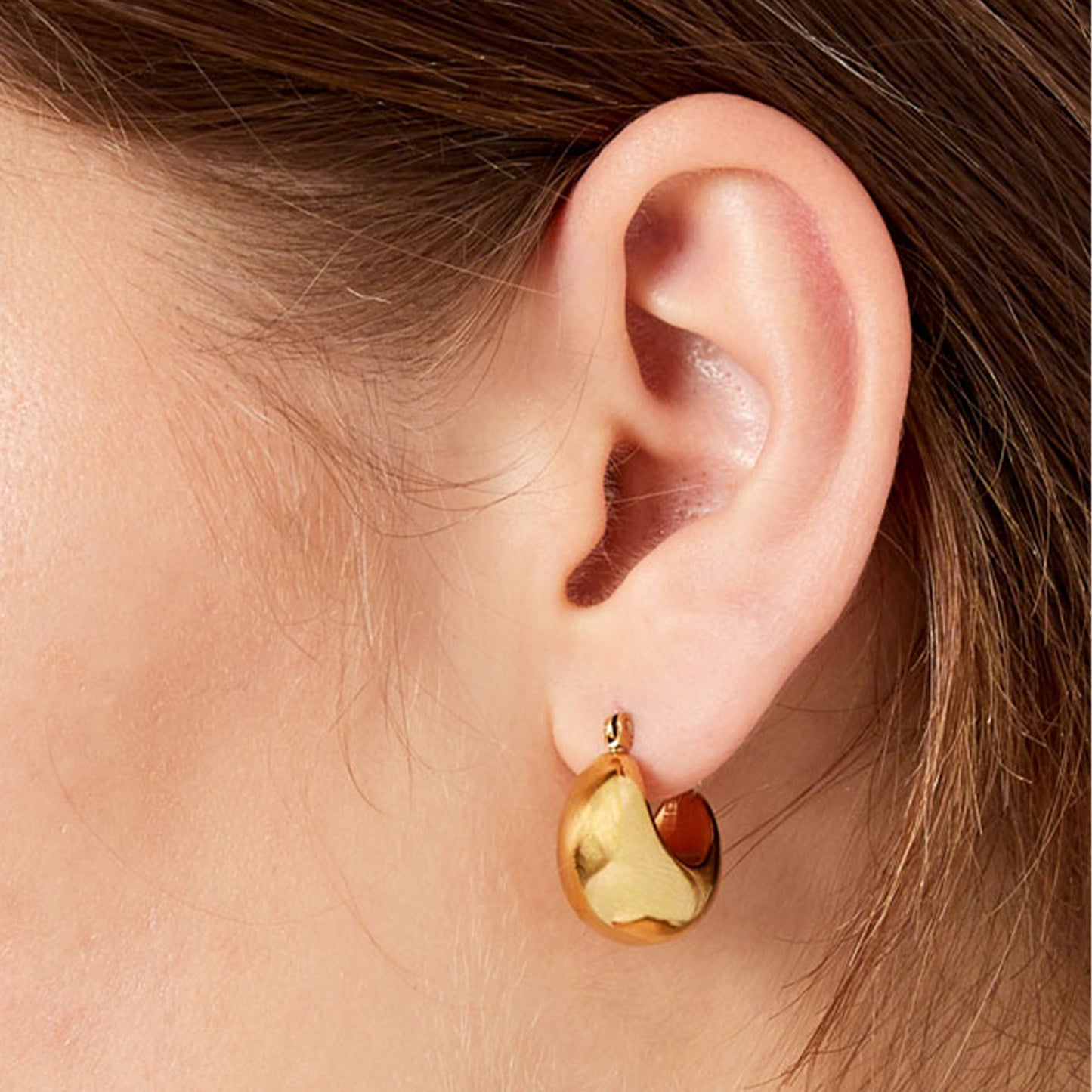 Chunky Moon Oorbellen Goud