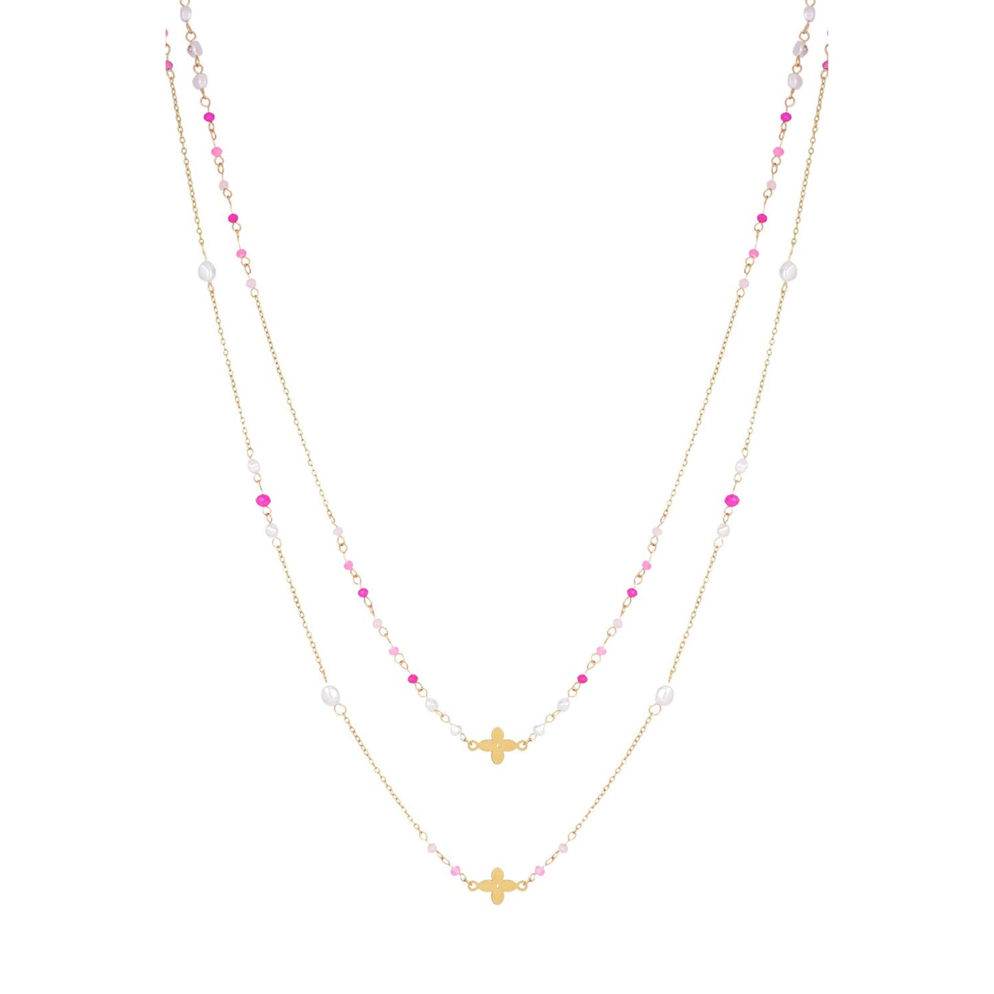 Clover Duo Ketting Goud (Diverse Kleuren)