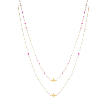 Clover Duo Ketting Goud (Diverse Kleuren)