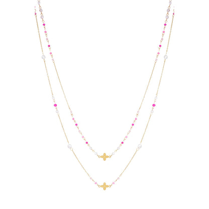 Clover Duo Ketting Goud (Diverse Kleuren)