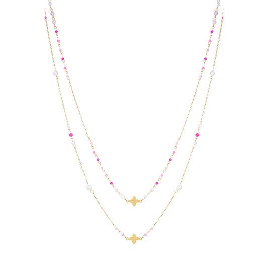Clover Duo Ketting Goud (Diverse Kleuren)