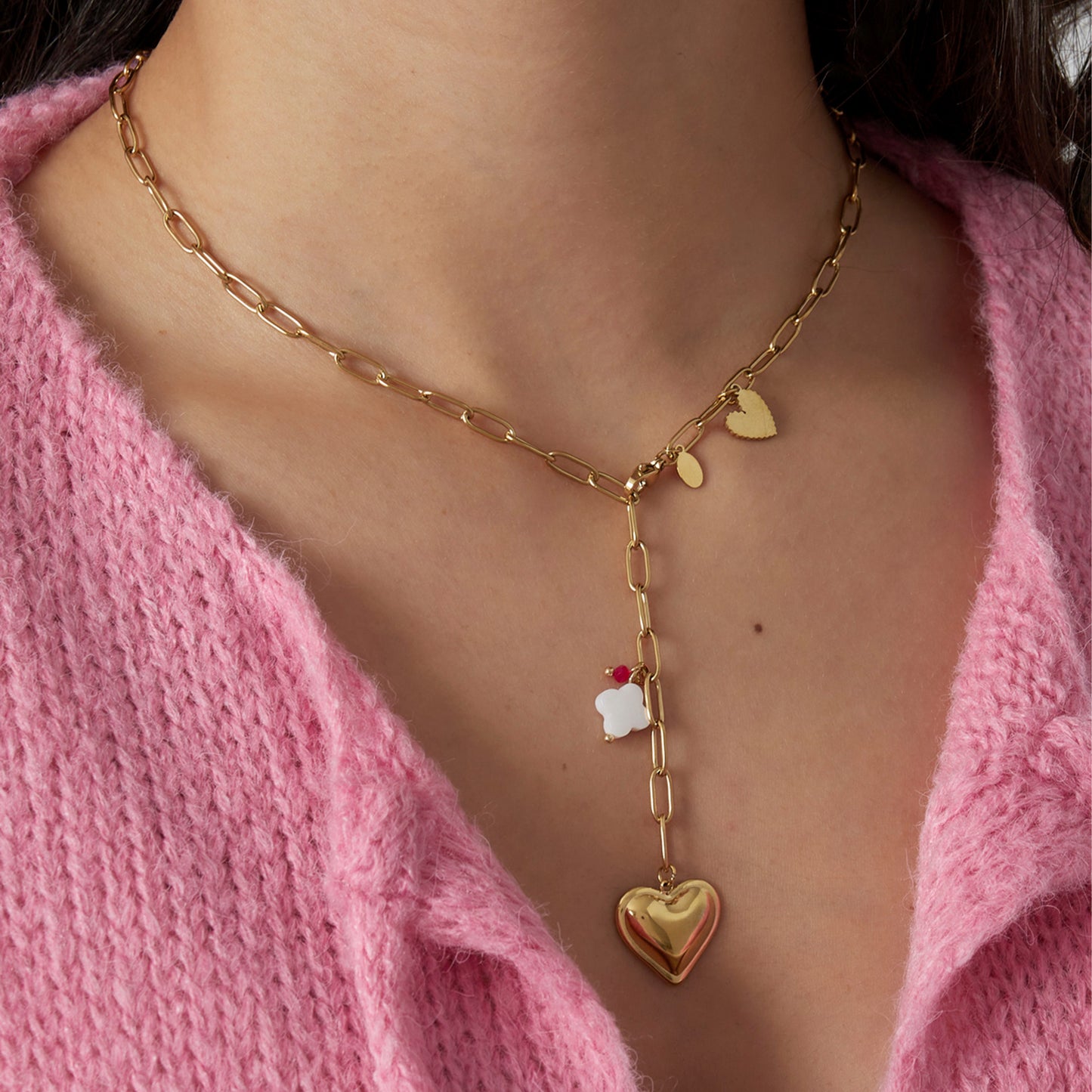 Clover to my Heart Ketting Goud