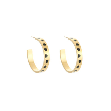 Colourfull Love Hoops Oorbellen Goud