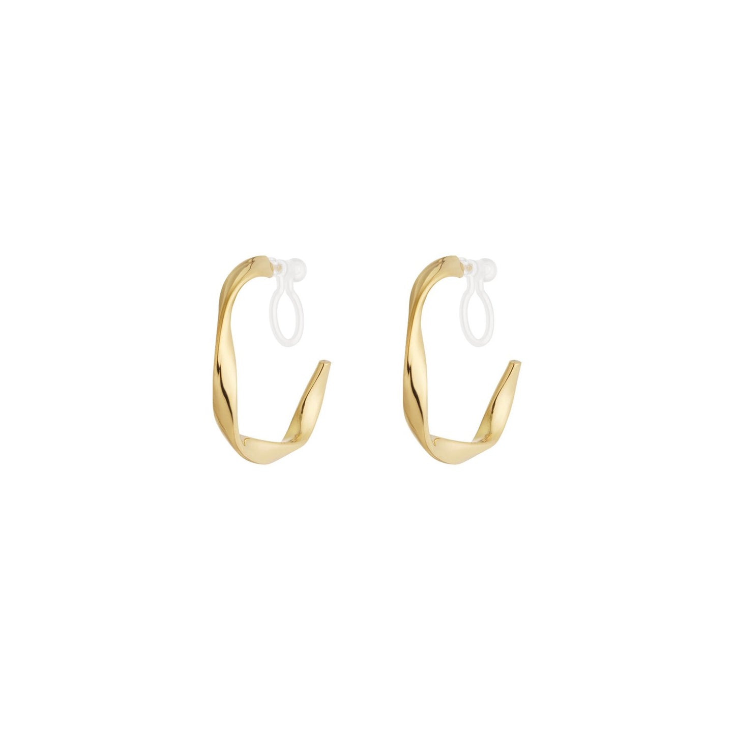 Curve Clip Oorbellen Goud