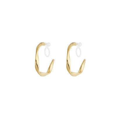 Curve Clip Oorbellen Goud