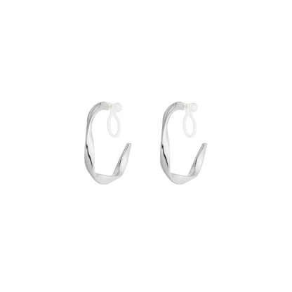Curve Clip Oorbellen Zilver
