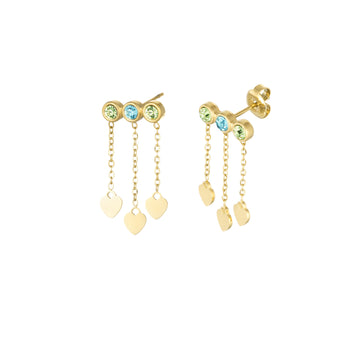 Dazzle Hearts Oorbellen Goud