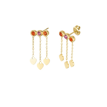 Dazzle Hearts Oorbellen Goud