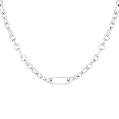Different Links Ketting Zilver