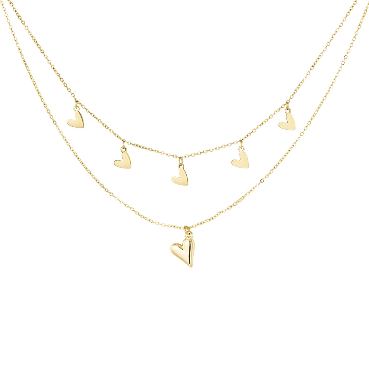 Double Heart Ketting Goud