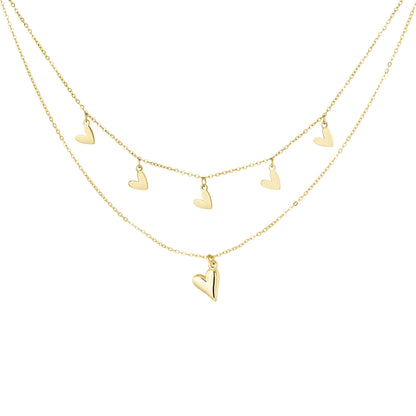 Double Heart Ketting Goud