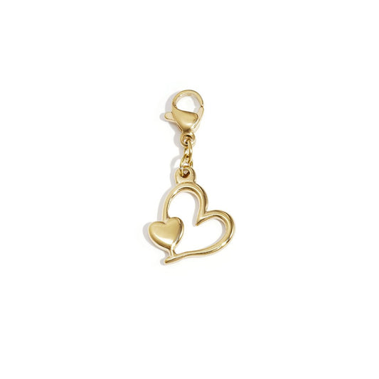 Double Hearts Charm Goud