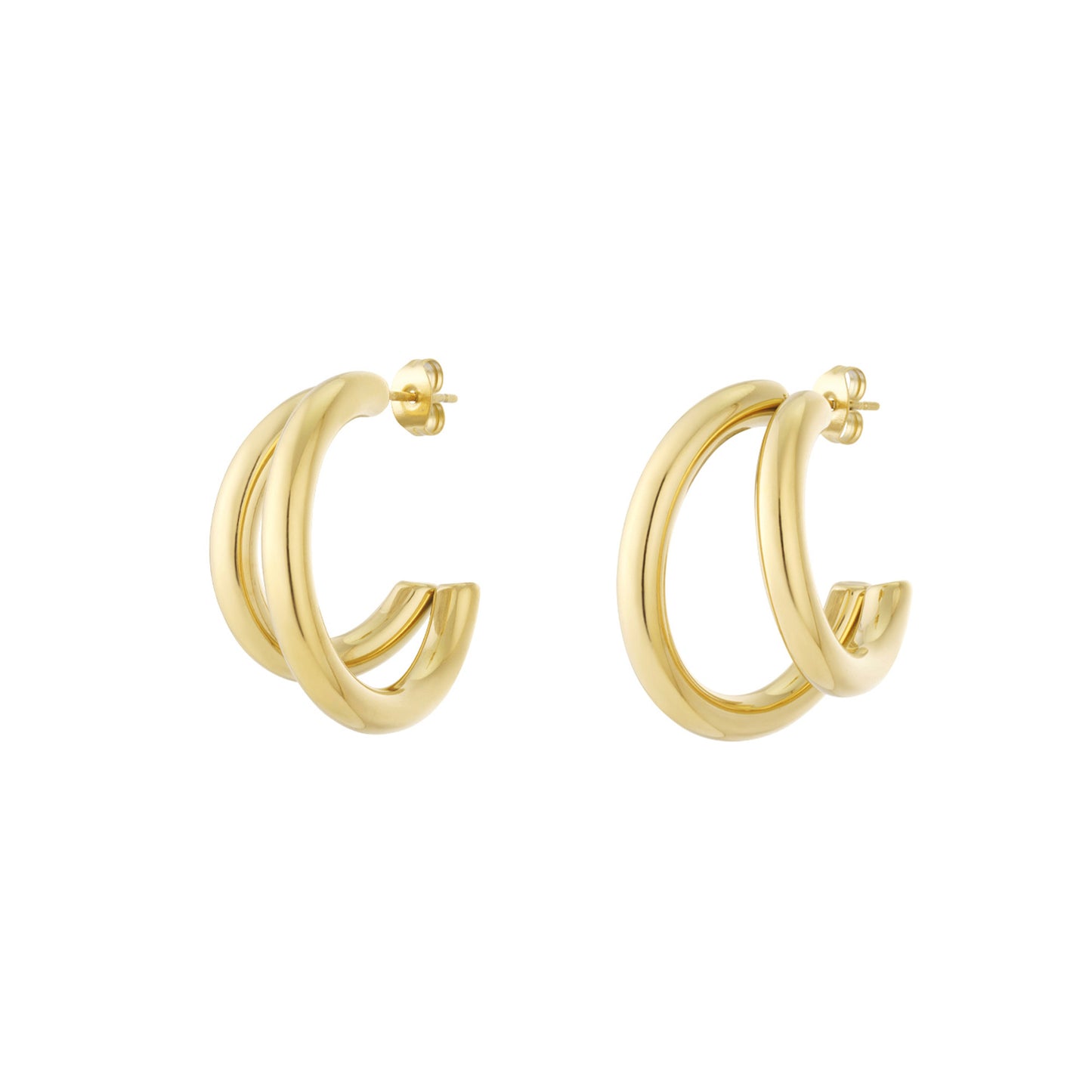 Double Hoop Oorbellen Goud