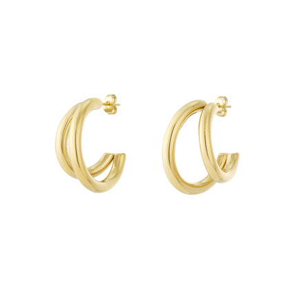 Double Hoop Oorbellen Goud