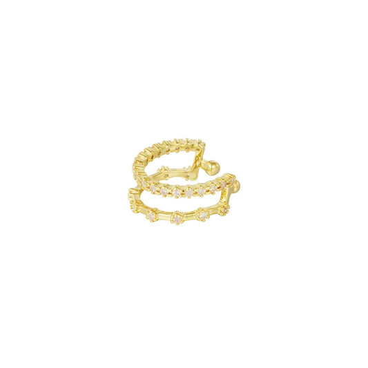 Double Sparkle Ear Cuff Goud