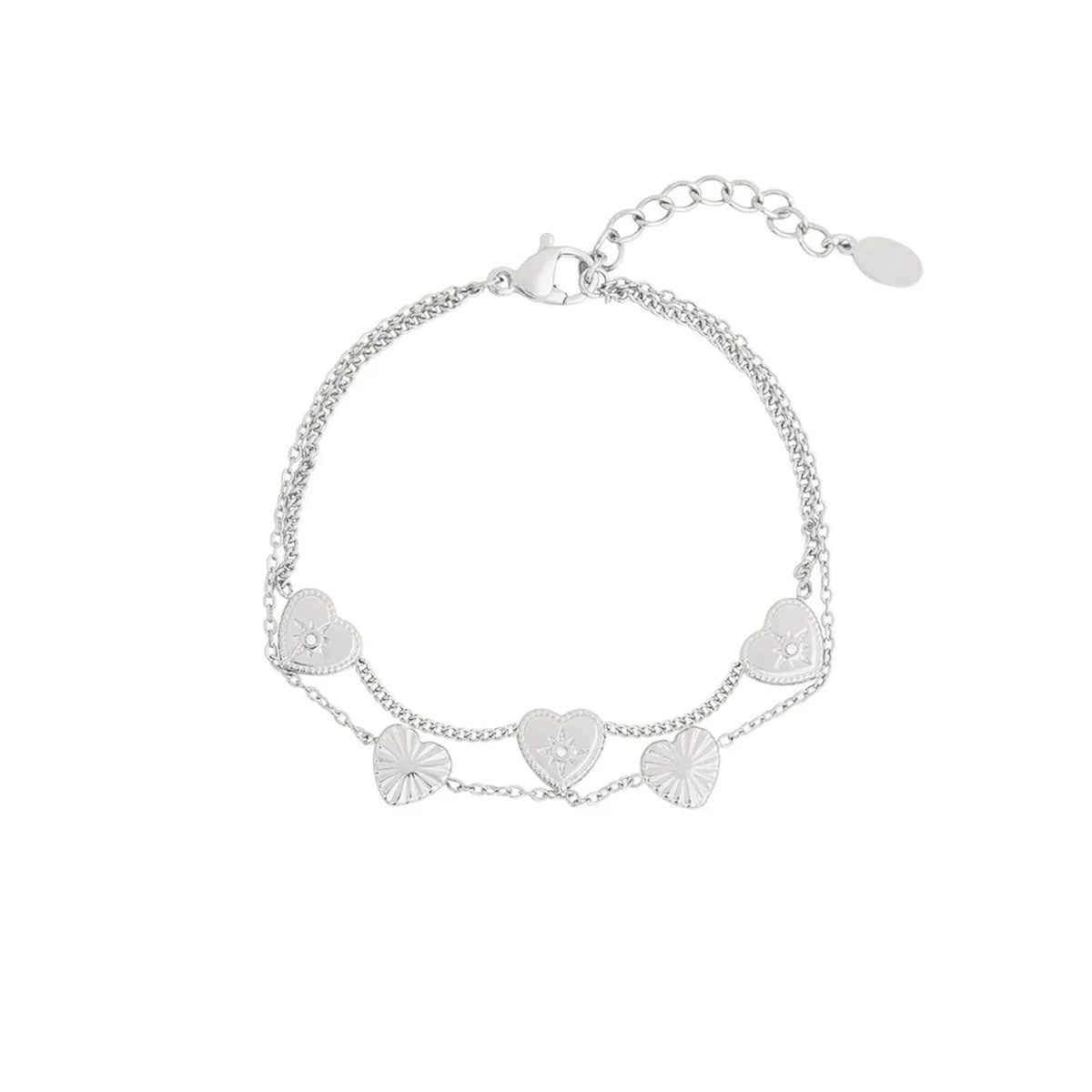 Double The Love Armband Zilver