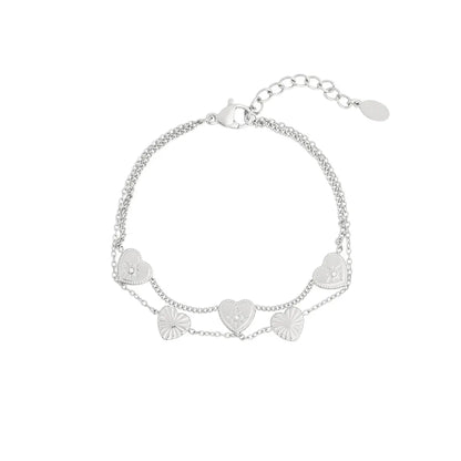Double The Love Armband Zilver