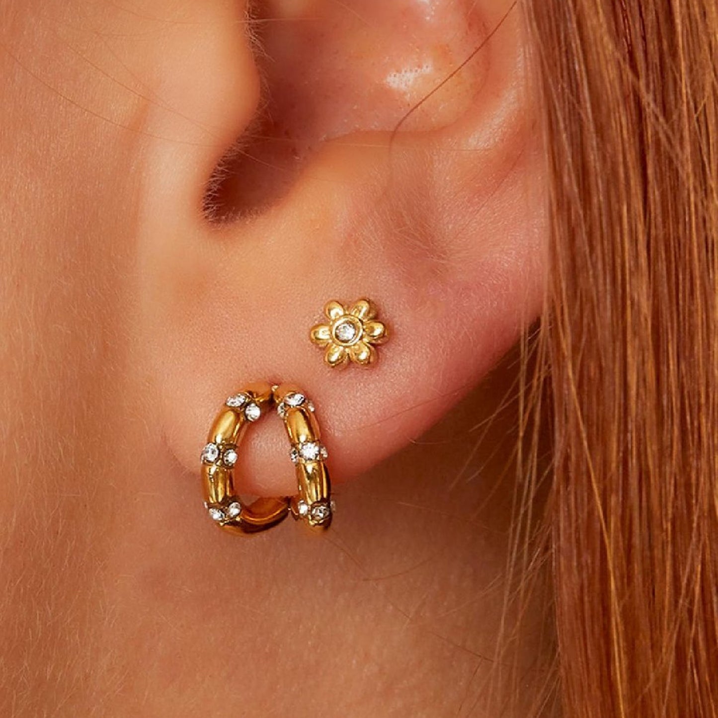 Flower Oorbellen Goud