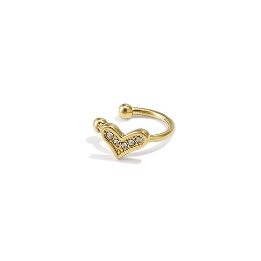 Golden Heart Ear Cuff