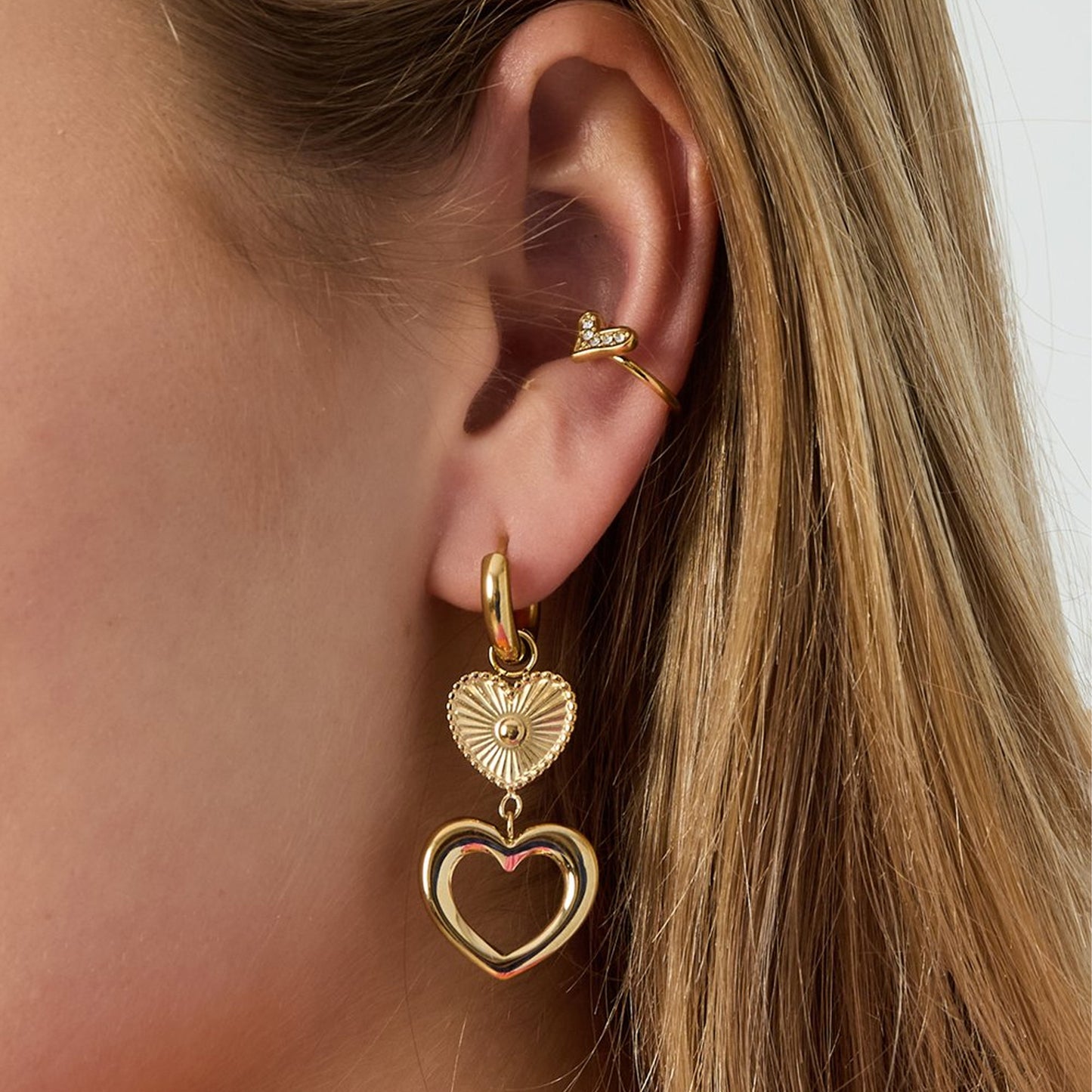Golden Heart Ear Cuff