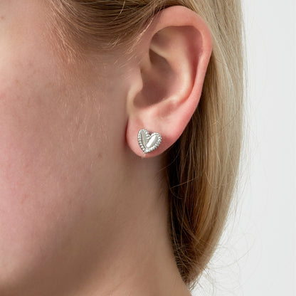 Heart Clipoorbellen Zilver